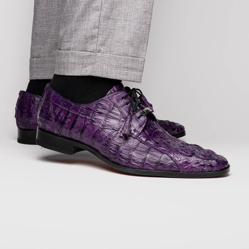 Men's Shoes genuine caiman crocodile dress derby Tulum Purple