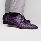Men's Shoes genuine caiman crocodile dress derby Tulum Purple
