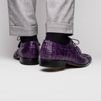 Men's Shoes genuine caiman crocodile dress derby Tulum Purple