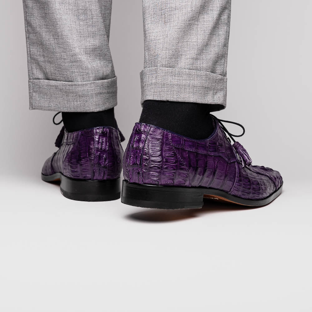 Men's Shoes genuine caiman crocodile dress derby Tulum Purple
