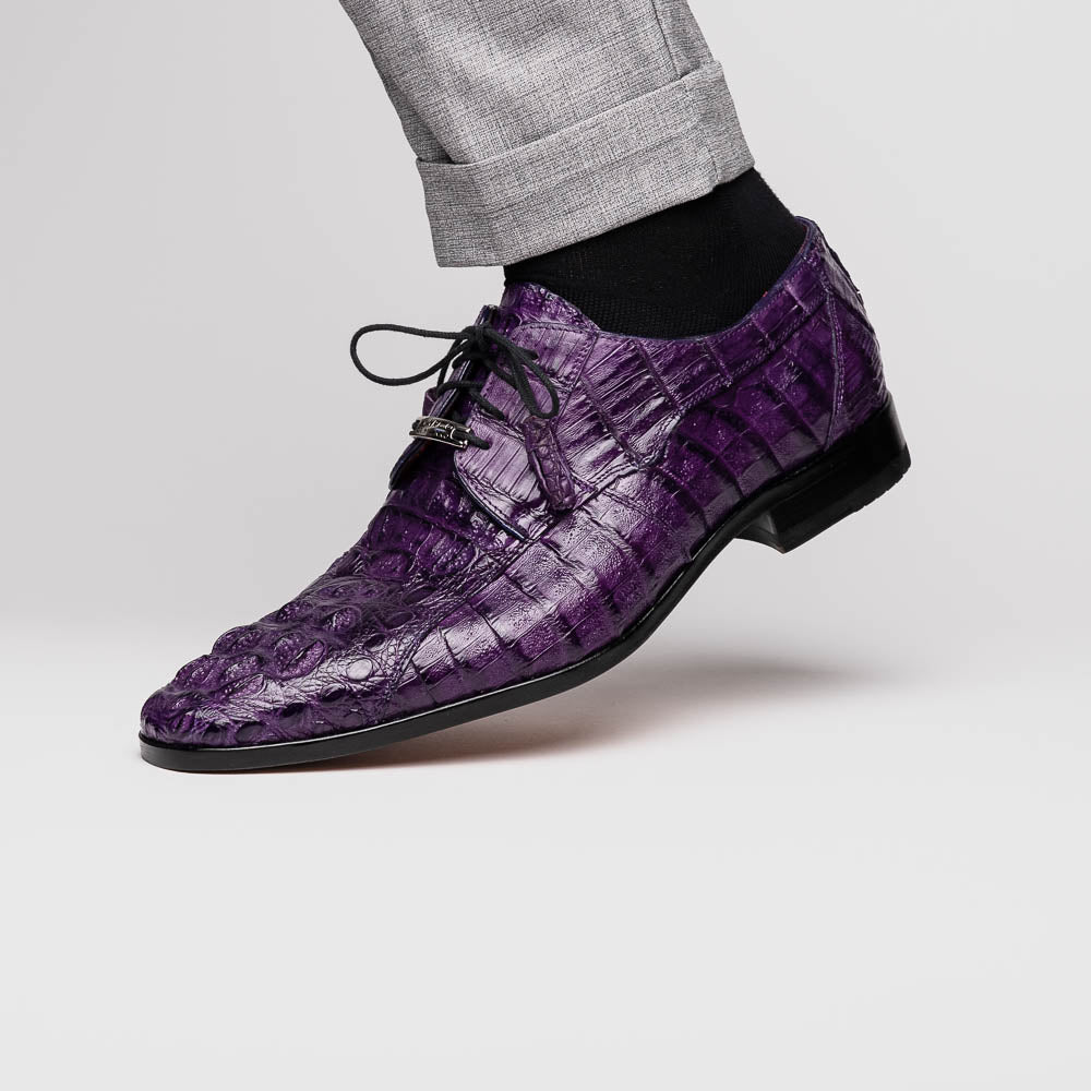 Men's Shoes genuine caiman crocodile dress derby Tulum Purple