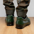 Genuine Hornback Caiman and Calf Leather Exotic Sneaker Udine Green