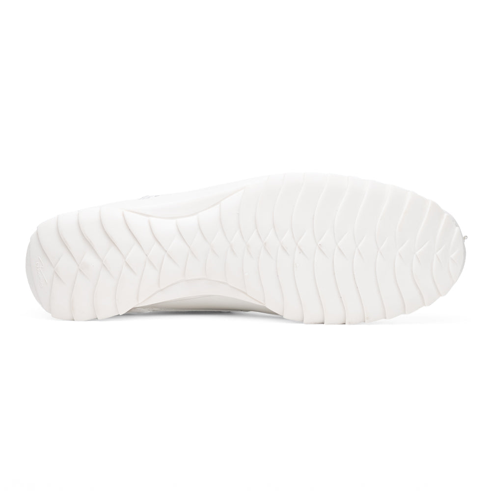 Genuine Hornback Caiman and Calf Leather Exotic Sneaker Udine White