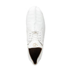 Genuine Hornback Caiman and Calf Leather Exotic Sneaker Udine White