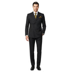 Men Suit BERLUSCONI Turkey Italian Wool 180's Double Breasted UGS94-08 Black