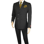 Men Suit BERLUSCONI Turkey Italian Wool 180's Double Breasted UGS94-08 Black