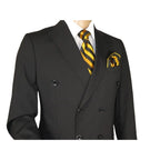 Men Suit BERLUSCONI Turkey Italian Wool 180's Double Breasted UGS94-08 Black