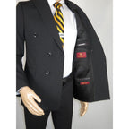 Men Suit BERLUSCONI Turkey Italian Wool 180's Double Breasted UGS94-08 Black