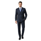 Men Suit BERLUSCONI Turkey Italian Wool 180's Double Breasted UGS94-12 Navy