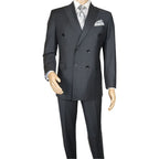 Men Suit BERLUSCONI Turkey Italian Wool 180's Double Breasted UGS94-14 Charcoal