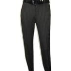 Men Suit BERLUSCONI Italian Wool 180's Pin Stripe One Button Peak UGS95-4 Black