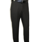Men Suit BERLUSCONI Italian Wool 180's Pin Stripe One Button Peak UGS95-4 Black