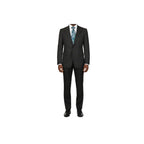 Men Suit BERLUSCONI Italian Wool 180's Pin Stripe One Button Peak UGS95-4 Black