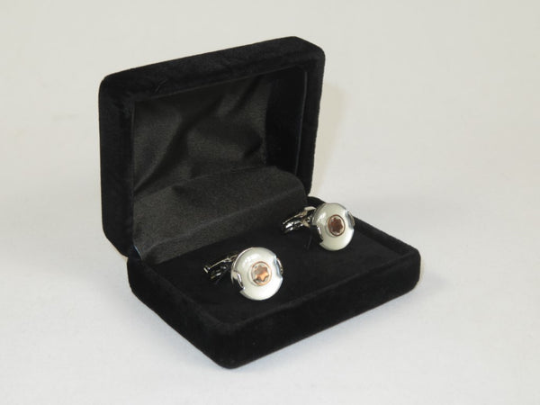 Men J.Valintin Cufflinks by Vitorofolo for French Cuff Shirt V35-31 White Gold