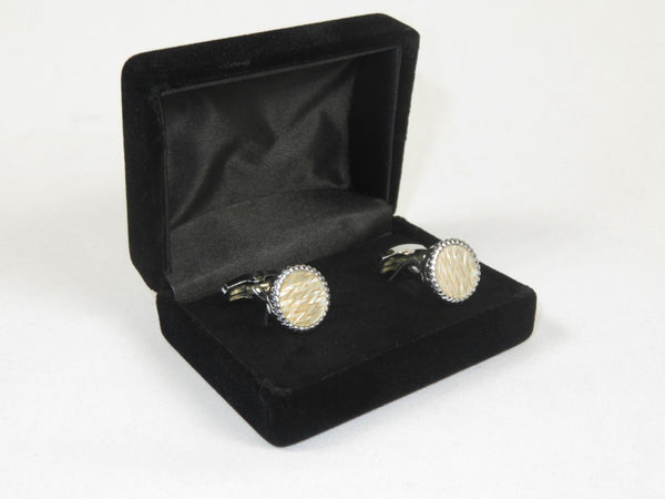 Men J.Valintin Cufflinks by Vitorofolo for French Cuff Shirt V35-33 Pearl