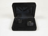 Men J.Valintin Cufflinks by Vitorofolo for French Cuff Shirt V35-34 Black Silver