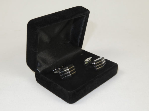 Men J.Valintin Cufflinks by Vitorofolo for French Cuff Shirt V35-34 Black Silver