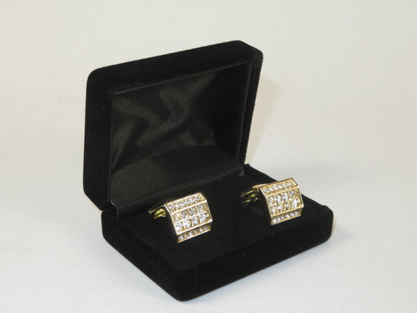 Men J.Valintin Cufflinks by Vitorofolo for French Cuff Shirt V39-74 Gold Diamond