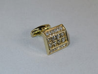 Men J.Valintin Cufflinks by Vitorofolo for French Cuff Shirt V39-74 Gold Diamond