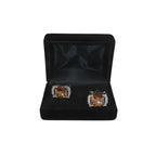 Men J.Valintin Cufflinks With Bold Stones Plated Gold Vito Rofolo V45-1