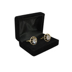 Men J.Valintin Cufflinks With Bold Stones Plated Gold Vito Rofolo V45-3