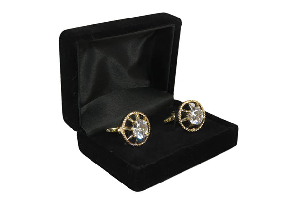 Men J.Valintin Cufflinks With Bold Stones Plated Gold Vito Rofolo V45-3