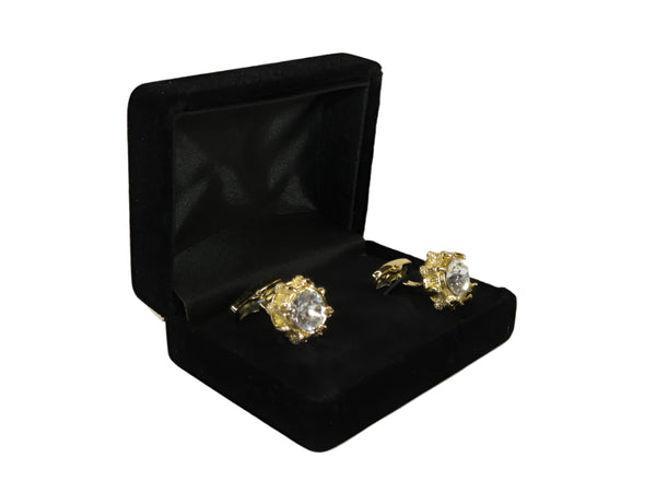 Men J.Valintin Cufflinks With Bold Stones Plated Gold Vito Rofolo V45-4