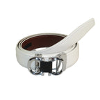 Mens VALENTINI Leather Track Belt Adjustable Removable Buckle V506S White