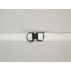 Mens VALENTINI Leather Track Belt Adjustable Removable Buckle V506S White