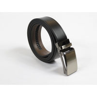 Men VALENTINI Leather Track Belt Adjustable Removable Buckle V519 Black