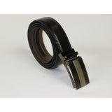 Men VALENTINI Leather Track Belt Adjustable Removable Buckle V531 Black