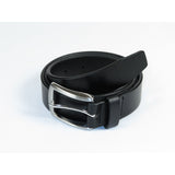 Men VALENTINI solid Leather Belt Classic Pin Buckle Big Sizes V801 black