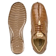 Mens Belvedere Vasco Genuine Hornback Crocodile Sneaker Saddle 336122