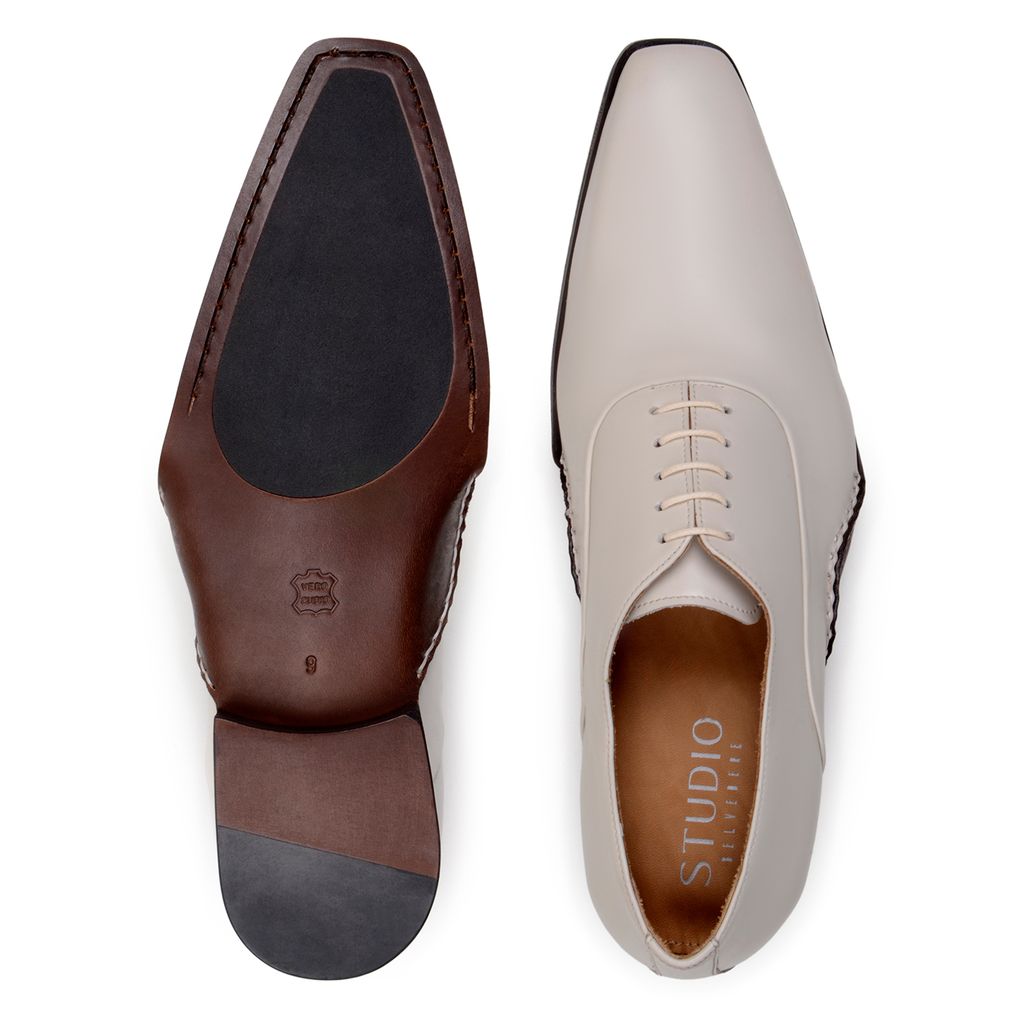 Studio Belvedere Bianca Men’s Shoes Calf-Skin Leather Oxford  Lt. Bone