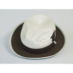 Men's Bruno Capelo 2-Tone Straw Fedora Hat CASANOVA CV893 Ivory/brown