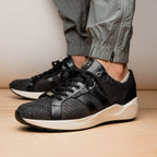 sueded Snake and classic calfskin fashion sneaker Shoes Verona Black