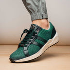Hand painted genuine Snake and calfskin Sneaker Shoes Verona Green