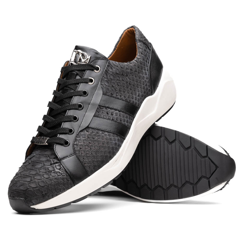 sueded Snake and classic calfskin fashion sneaker Shoes Verona Black
