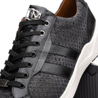 sueded Snake and classic calfskin fashion sneaker Shoes Verona Black