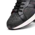 sueded Snake and classic calfskin fashion sneaker Shoes Verona Black