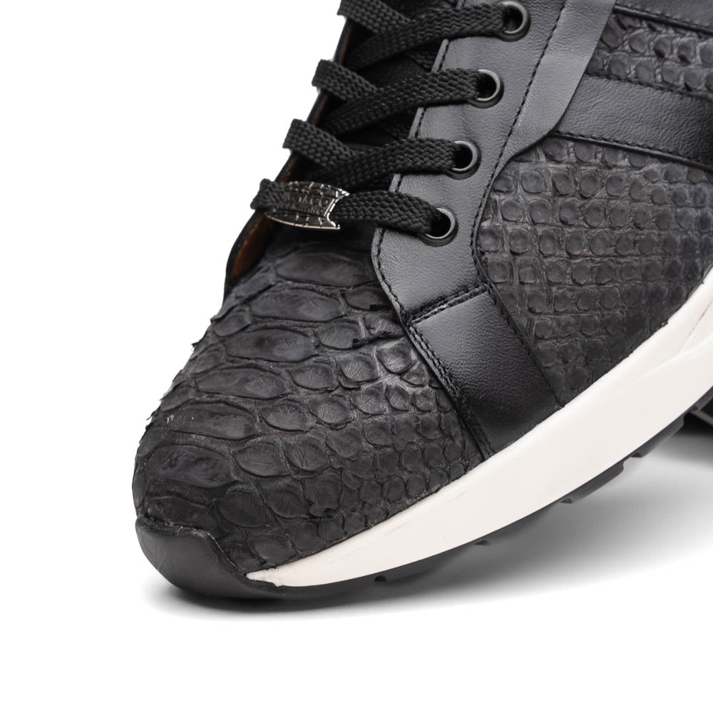 sueded Snake and classic calfskin fashion sneaker Shoes Verona Black