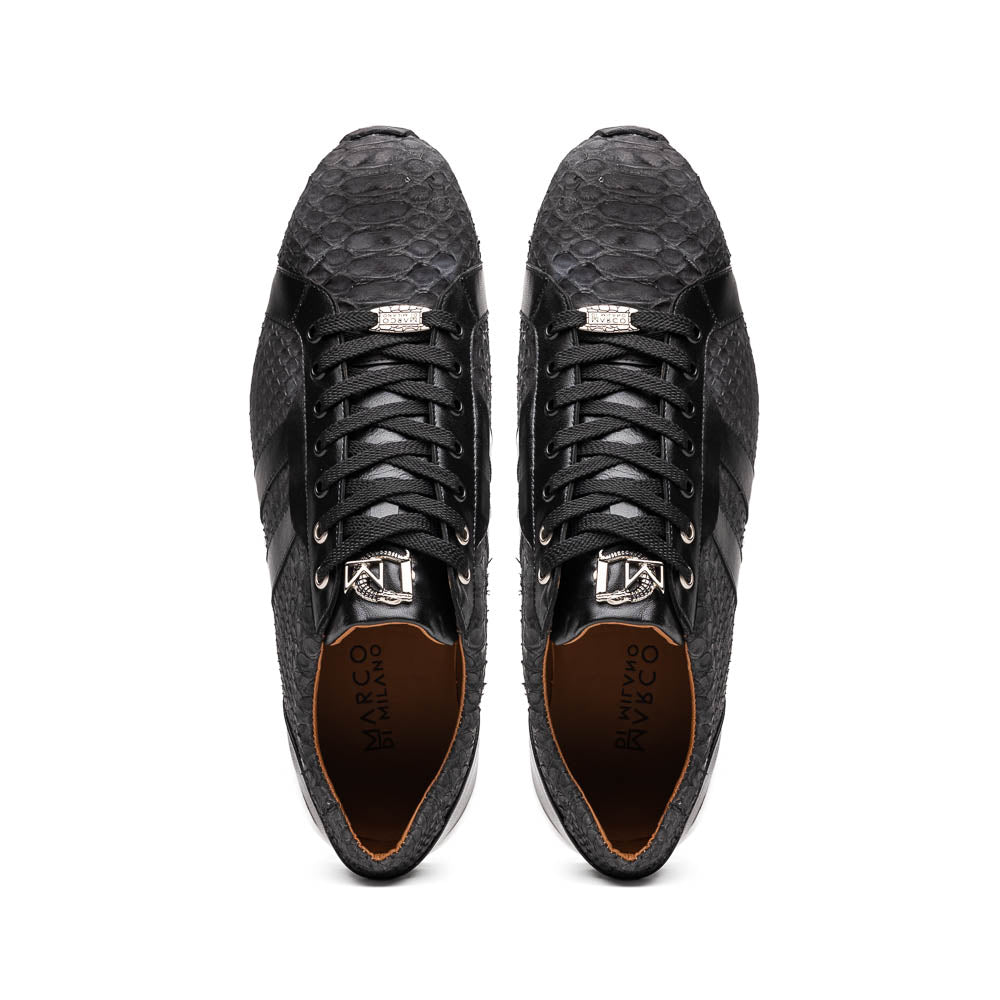 sueded Snake and classic calfskin fashion sneaker Shoes Verona Black
