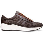 Hand painted genuine Snake and calfskin Sneaker Shoes Verona Brown