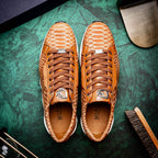 Hand painted genuine Snake calfskin Verona Honey