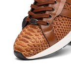 Hand painted genuine Snake calfskin Verona Honey