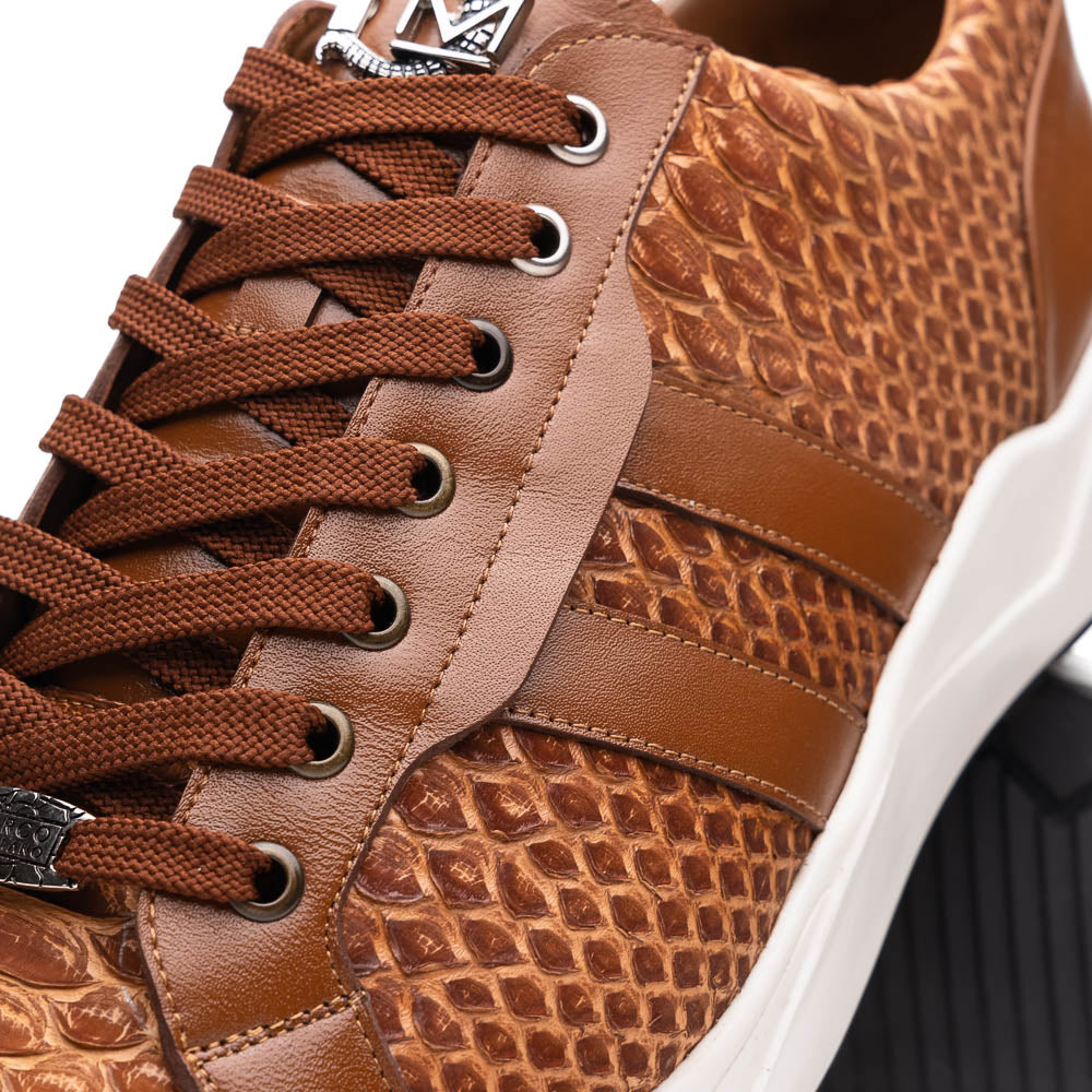 Hand painted genuine Snake calfskin Verona Honey