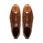 Hand painted genuine Snake calfskin Verona Honey