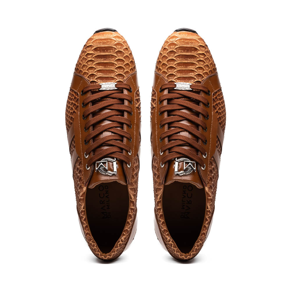 Hand painted genuine Snake calfskin Verona Honey