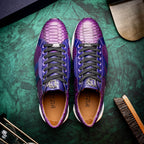 sueded Snake and classic calfskin fashion sneaker Shoes Verona Purple