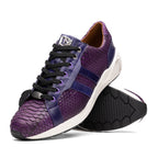 sueded Snake and classic calfskin fashion sneaker Shoes Verona Purple